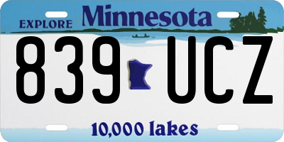 MN license plate 839UCZ