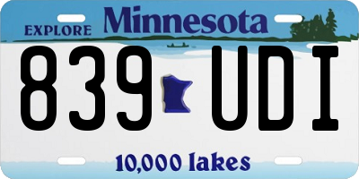 MN license plate 839UDI