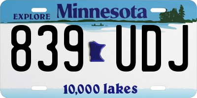 MN license plate 839UDJ