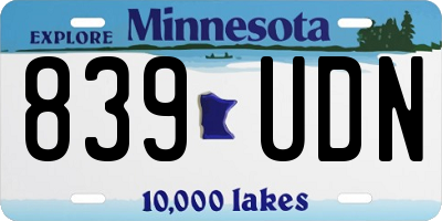 MN license plate 839UDN