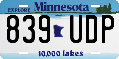 MN license plate 839UDP