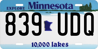 MN license plate 839UDQ