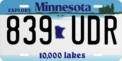 MN license plate 839UDR