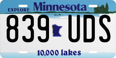 MN license plate 839UDS