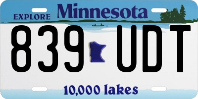 MN license plate 839UDT