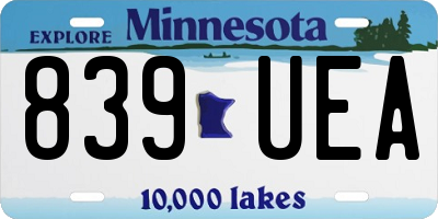 MN license plate 839UEA