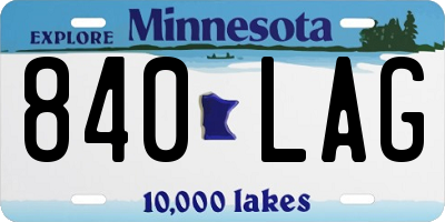 MN license plate 840LAG