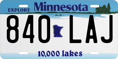 MN license plate 840LAJ