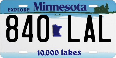 MN license plate 840LAL