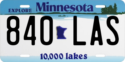 MN license plate 840LAS