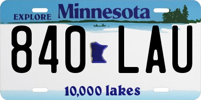 MN license plate 840LAU