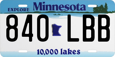 MN license plate 840LBB