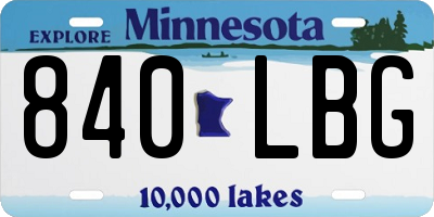 MN license plate 840LBG