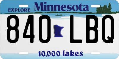 MN license plate 840LBQ