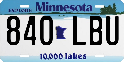 MN license plate 840LBU