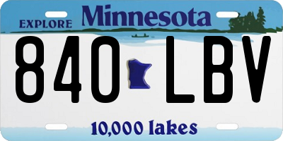 MN license plate 840LBV