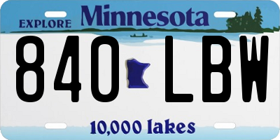 MN license plate 840LBW