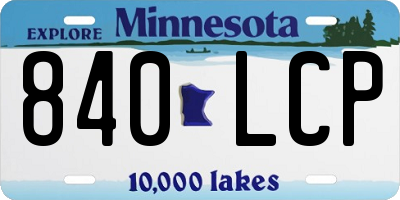 MN license plate 840LCP