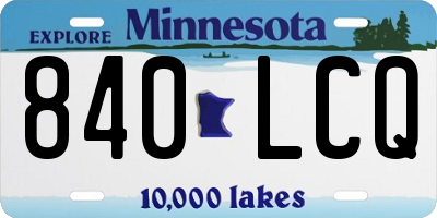 MN license plate 840LCQ