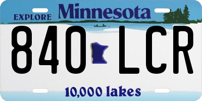 MN license plate 840LCR
