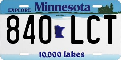 MN license plate 840LCT
