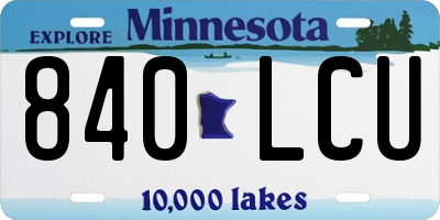 MN license plate 840LCU