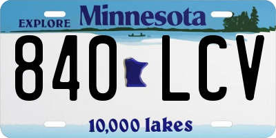 MN license plate 840LCV