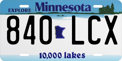 MN license plate 840LCX