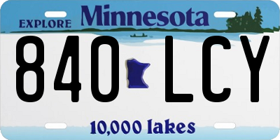 MN license plate 840LCY