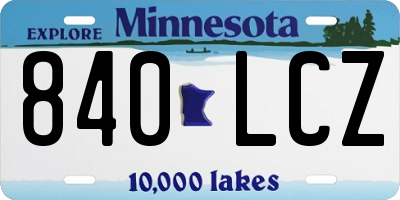 MN license plate 840LCZ