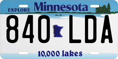 MN license plate 840LDA