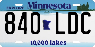 MN license plate 840LDC