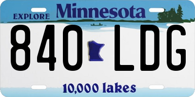 MN license plate 840LDG