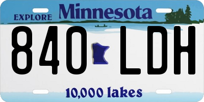 MN license plate 840LDH