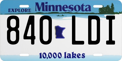 MN license plate 840LDI