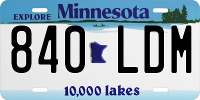 MN license plate 840LDM