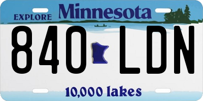 MN license plate 840LDN