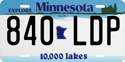 MN license plate 840LDP
