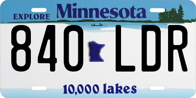 MN license plate 840LDR