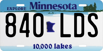 MN license plate 840LDS