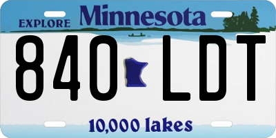 MN license plate 840LDT