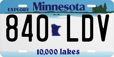 MN license plate 840LDV