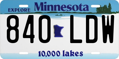 MN license plate 840LDW