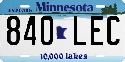 MN license plate 840LEC