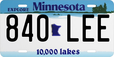 MN license plate 840LEE