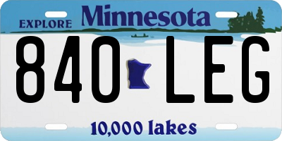 MN license plate 840LEG