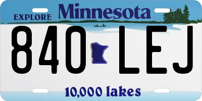 MN license plate 840LEJ