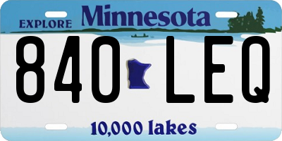MN license plate 840LEQ