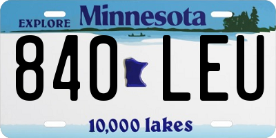 MN license plate 840LEU