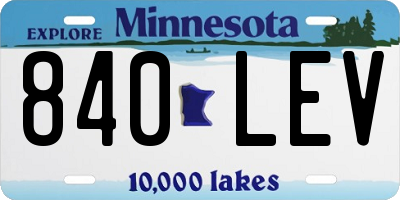MN license plate 840LEV